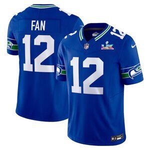 Mens or Youths Choose 12 Fan Super Bowl LX Stitched Jersey Royal Vapor
